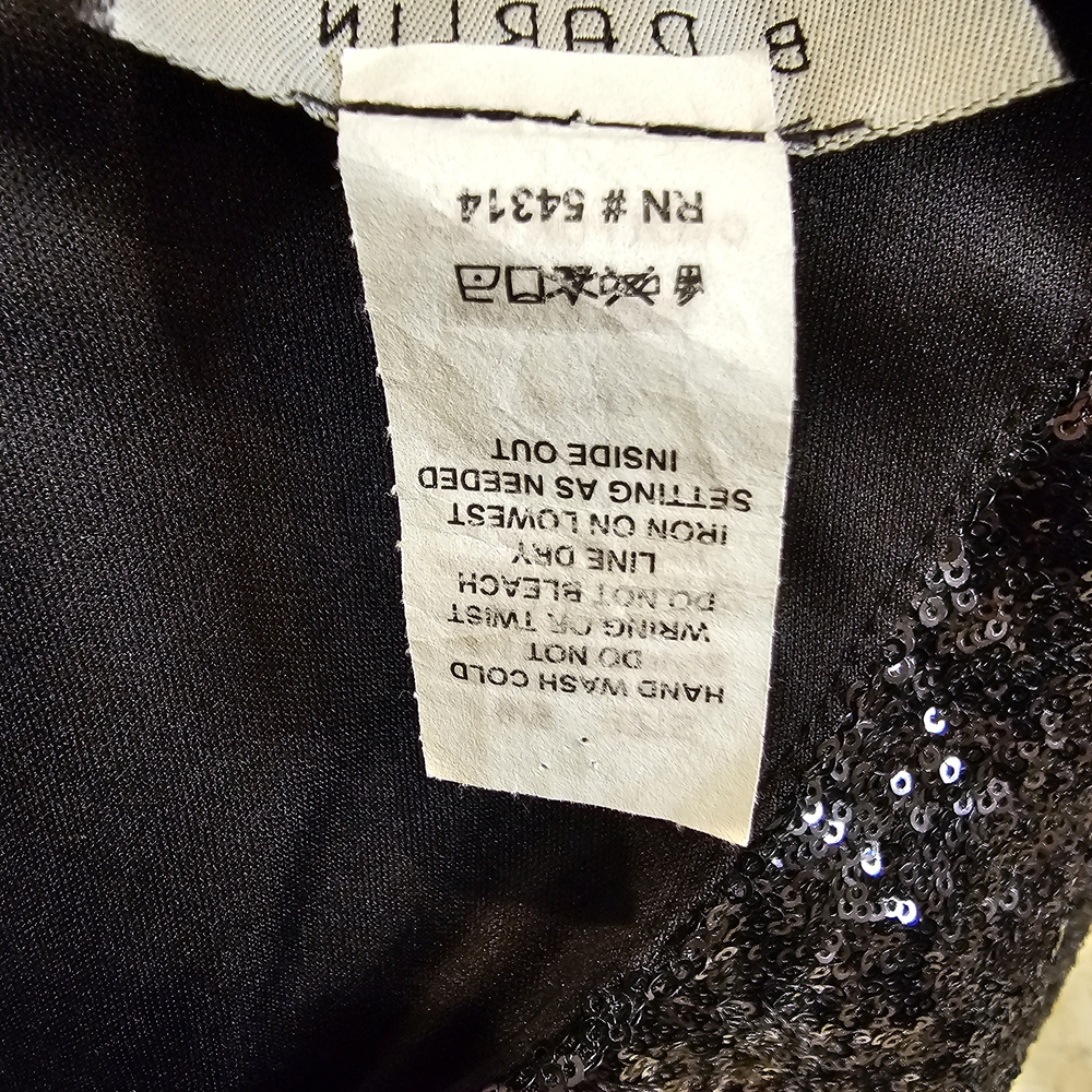 B. Darlin Black Sequin Dress A-line Cap Sleeve Sz 5/6 - Picture 7 of 8